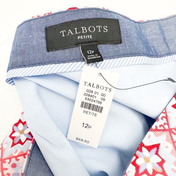 Talbots Petite Patterned Pencil Skirt Side Zipper Patchwork Size 12P NWT $69.50 - Picture 4 of 6